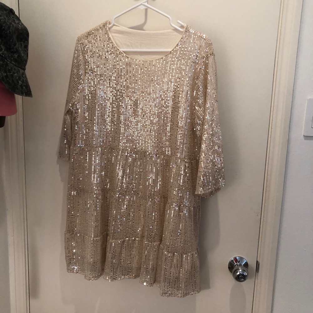 sequin babydoll dress